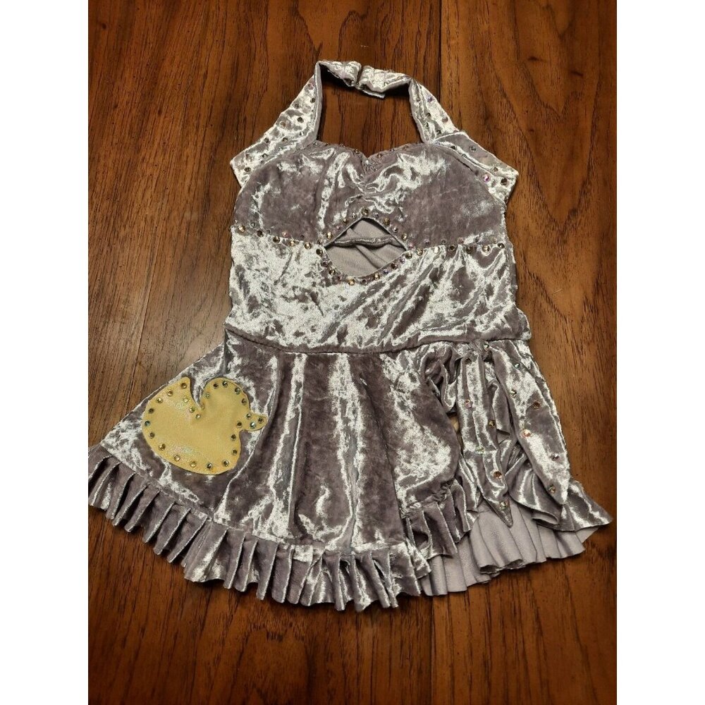 Toddler Dance Costume Size Small 3T-4T Velour Bling w/Yellow Duck
